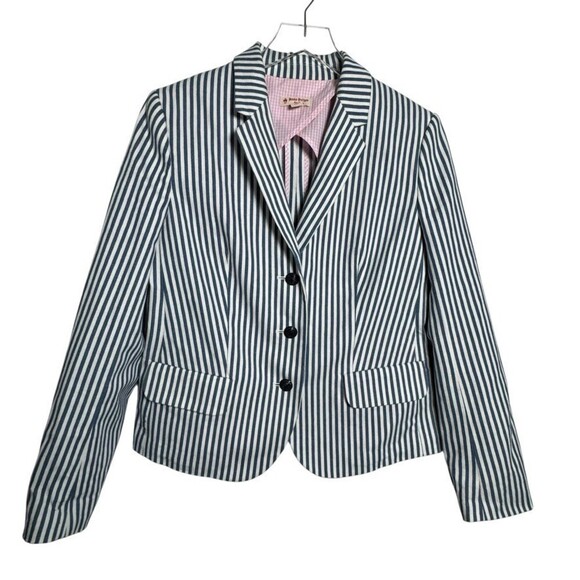 Brooks Brothers Jackets & Blazers - Brooks Brothers Red Fleece Blue White Stripe Cotton Blazer Jacket 10
